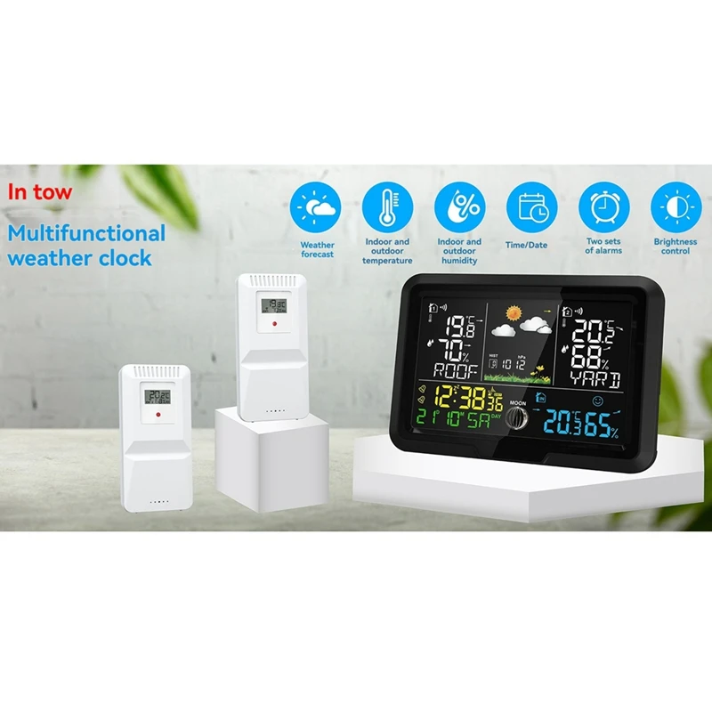 Метеостанция один-два Внутренний и наружный термометр гигрометр Беспроводная
