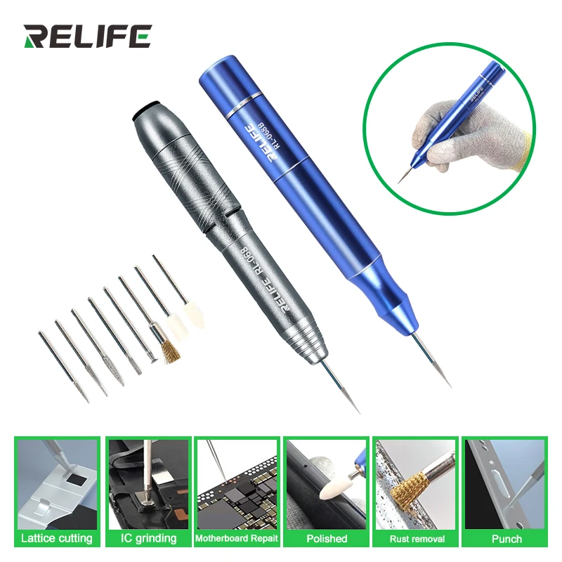 

RELIFE RL-068B Charging Wireless Small Handheld Chip polishing Pen Grinding Machine MINI Electric Carving Pen for Mobile Phone