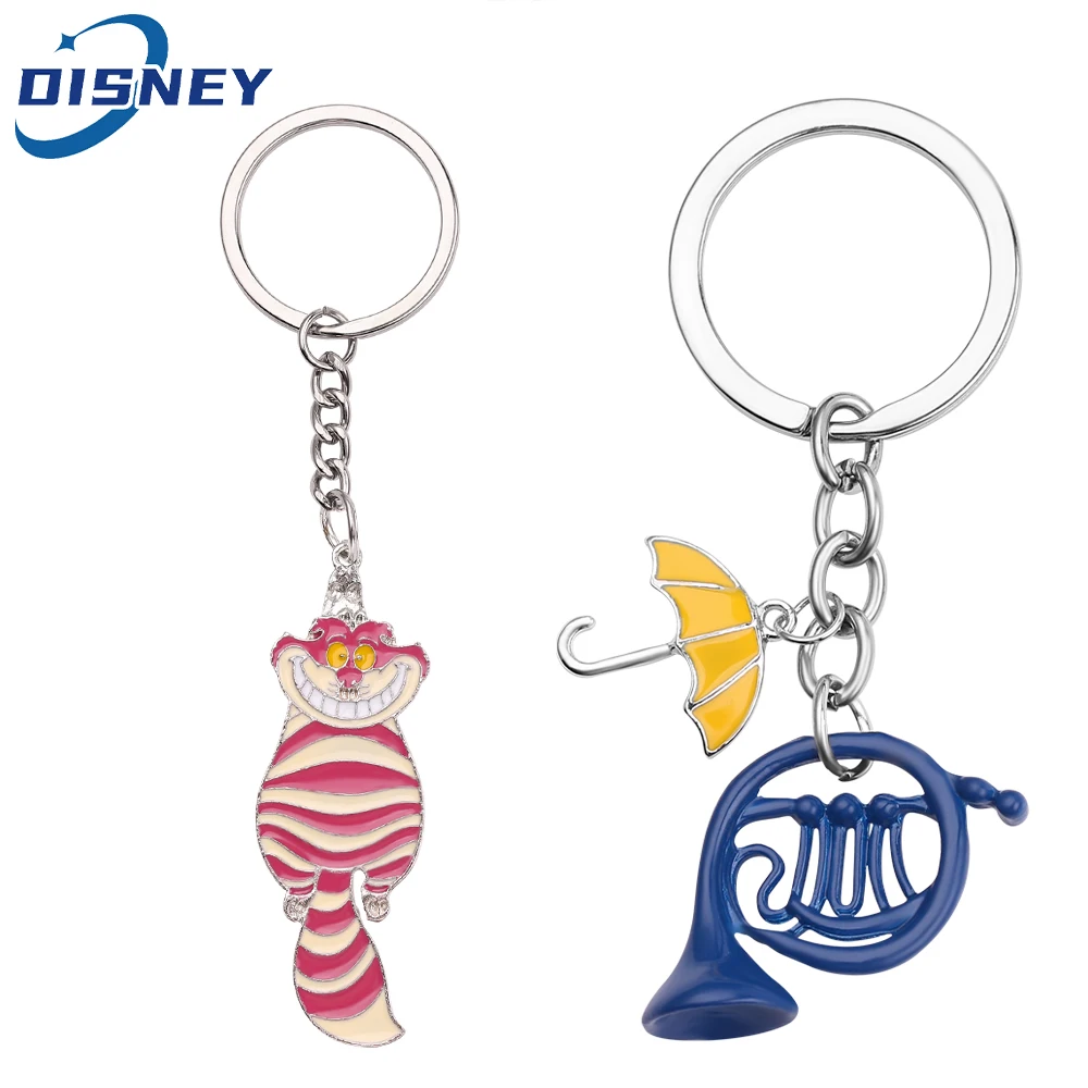 

Disney Classic Movie Alice in Wonderland Cheshire Cat Keychain HIMYM How I Met Your Mother Umbrella Horn Keyrings Key Holder