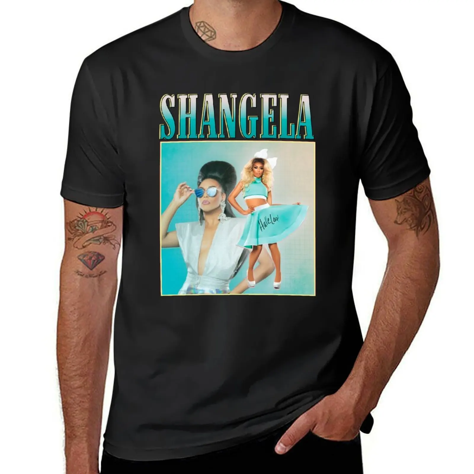 Винтажная ретро-футболка Shangela винтажная одежда быстросохнущие мужские высокие