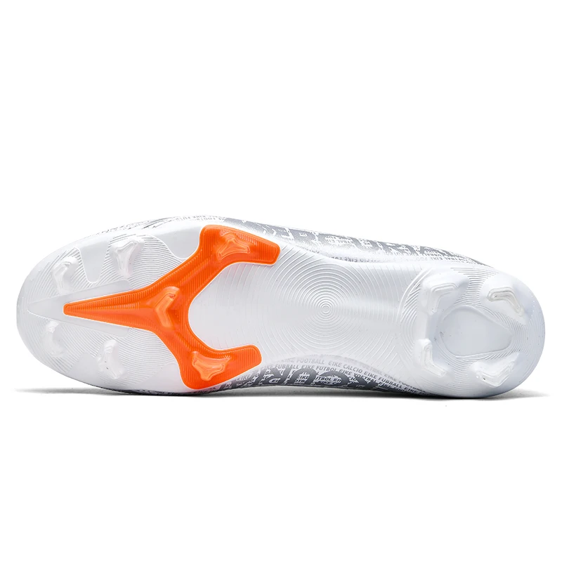 Men Professional FG/TF Soccer Shoes Non-Slip Long Spike Football Boots Young Kids High Ankle Cleats Grass Soccer Sneakers