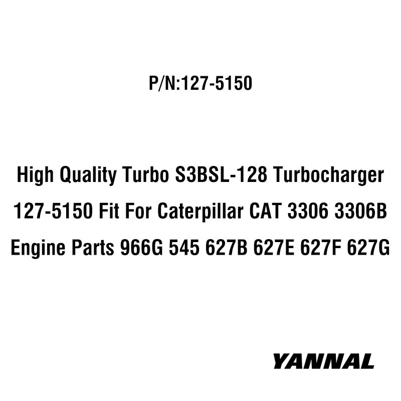 Высококачественный Турбокомпрессор 127-5150 для Caterpillar CAT 3306 3306B детали двигателя 966G