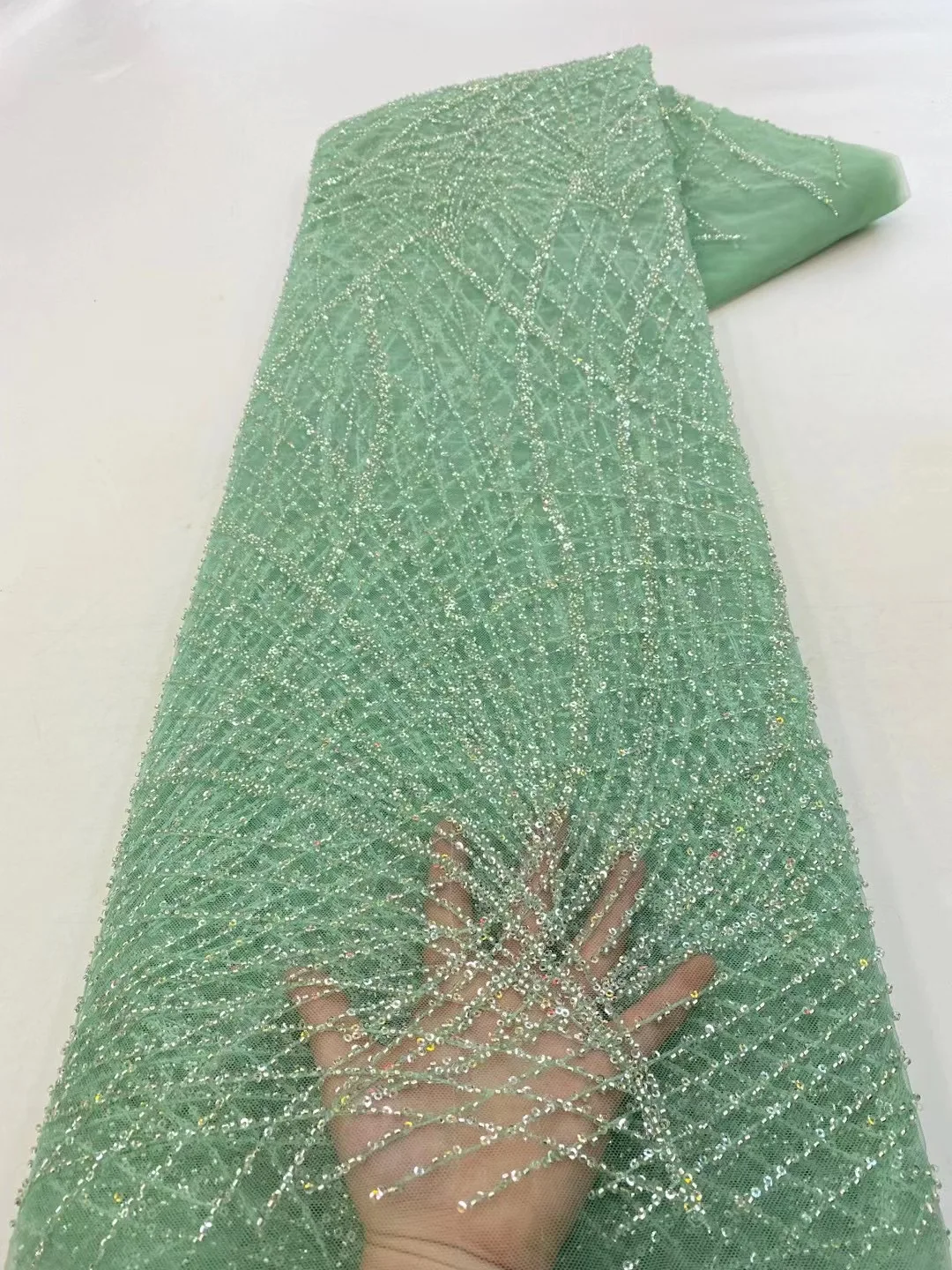 Черная Высококачественная вышивка нигерийские бусины кружевная ткань блестки