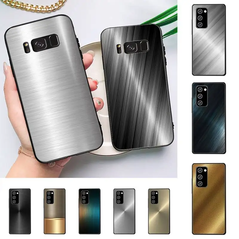 

Dark Brushed Metal Texture Phone Case for Samsung A51 A30s A52 A71 A12 for Huawei Honor 10i for OPPO vivo Y11 cover