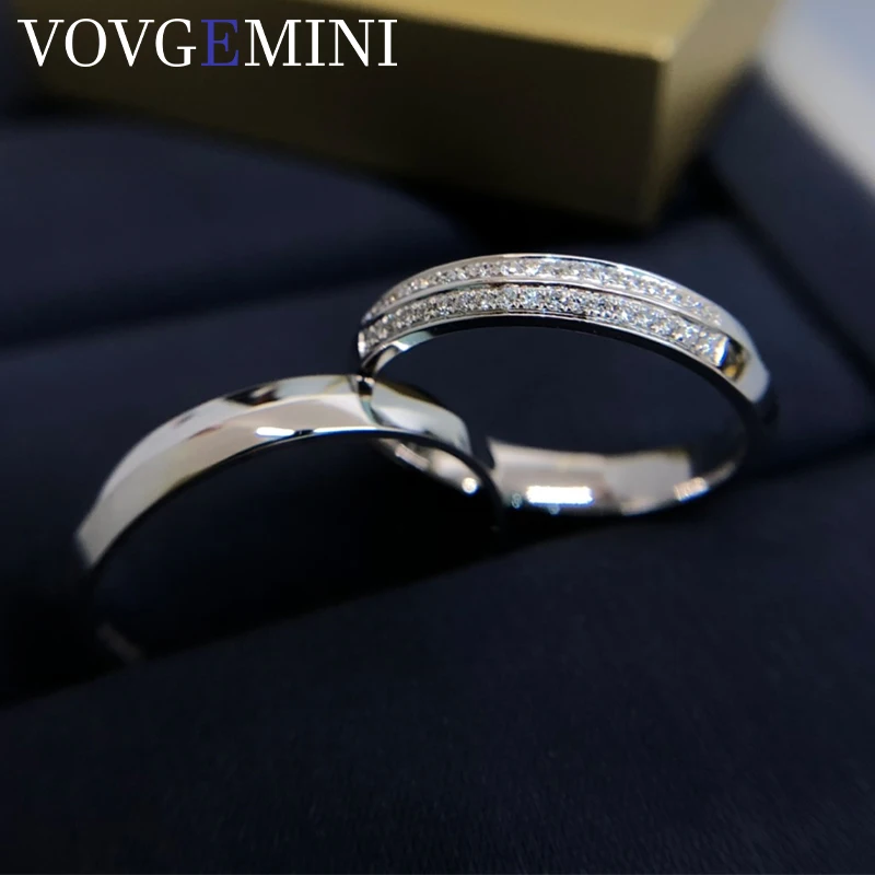 

Парные кольца VOVGEMINI из настоящего бриллианта, обручальные кольца из белого золота 18 карат, красивые блестящие ювелирные изделия для женщин, ...