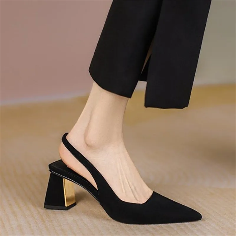 

Women Sandals Thick Heel Pointed Single Shoes Fashion Comfortable Female High Heels Trend Sexy High Heel Sandals Wedding Shoes