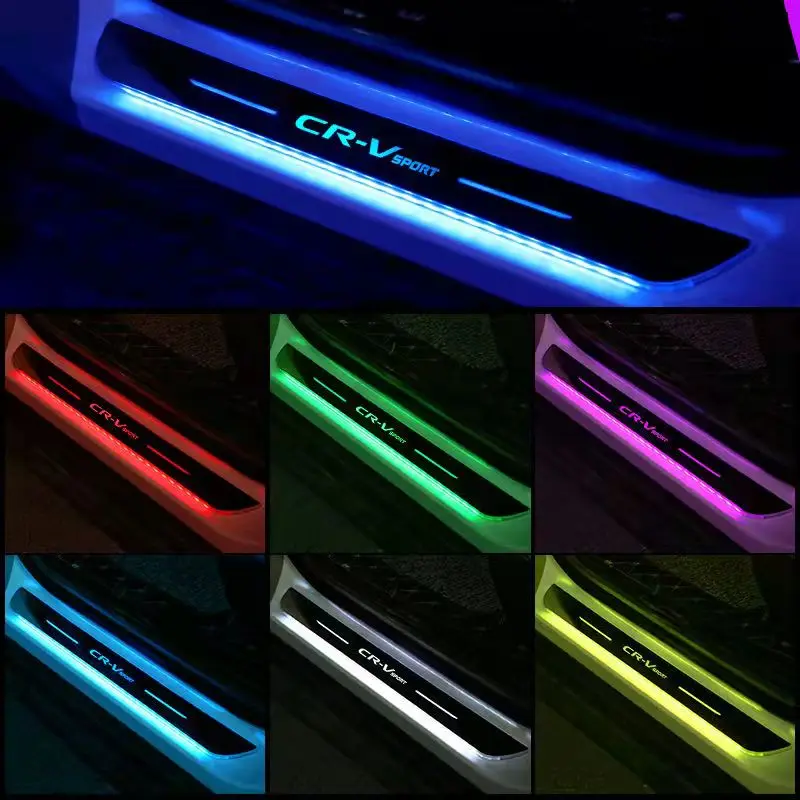 

[Customized]Dynamic LED Car Scuff Plate Welcome Pedal for honda CR-V Threshold Door Sill Pathway Light Logo Projector no wiring