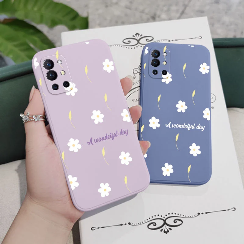 Маленькая Хризантема для Oneplus 9R 9RT 9 8T 8 7 7T Pro чехол телефона жидкий силиконовый |