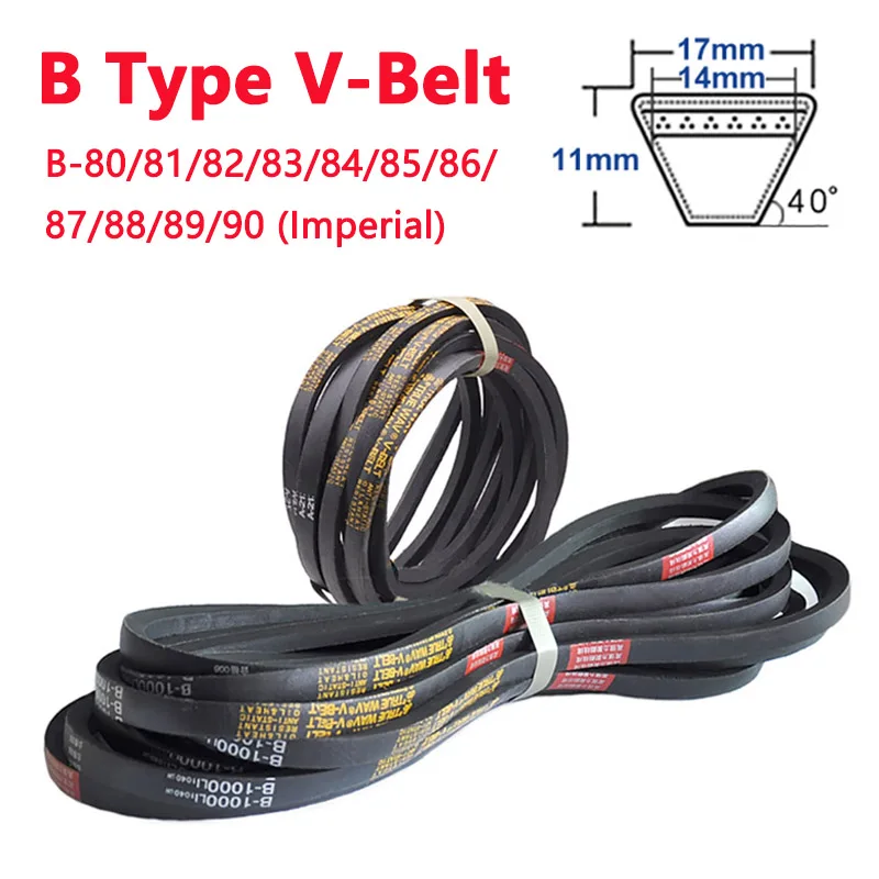 

1pc B Type V-Belt B-80/81/82/83/84/85/86/87/88/89/90 Imperial Rubber Drive Industrial Agricultural Equipment Transmission V Belt