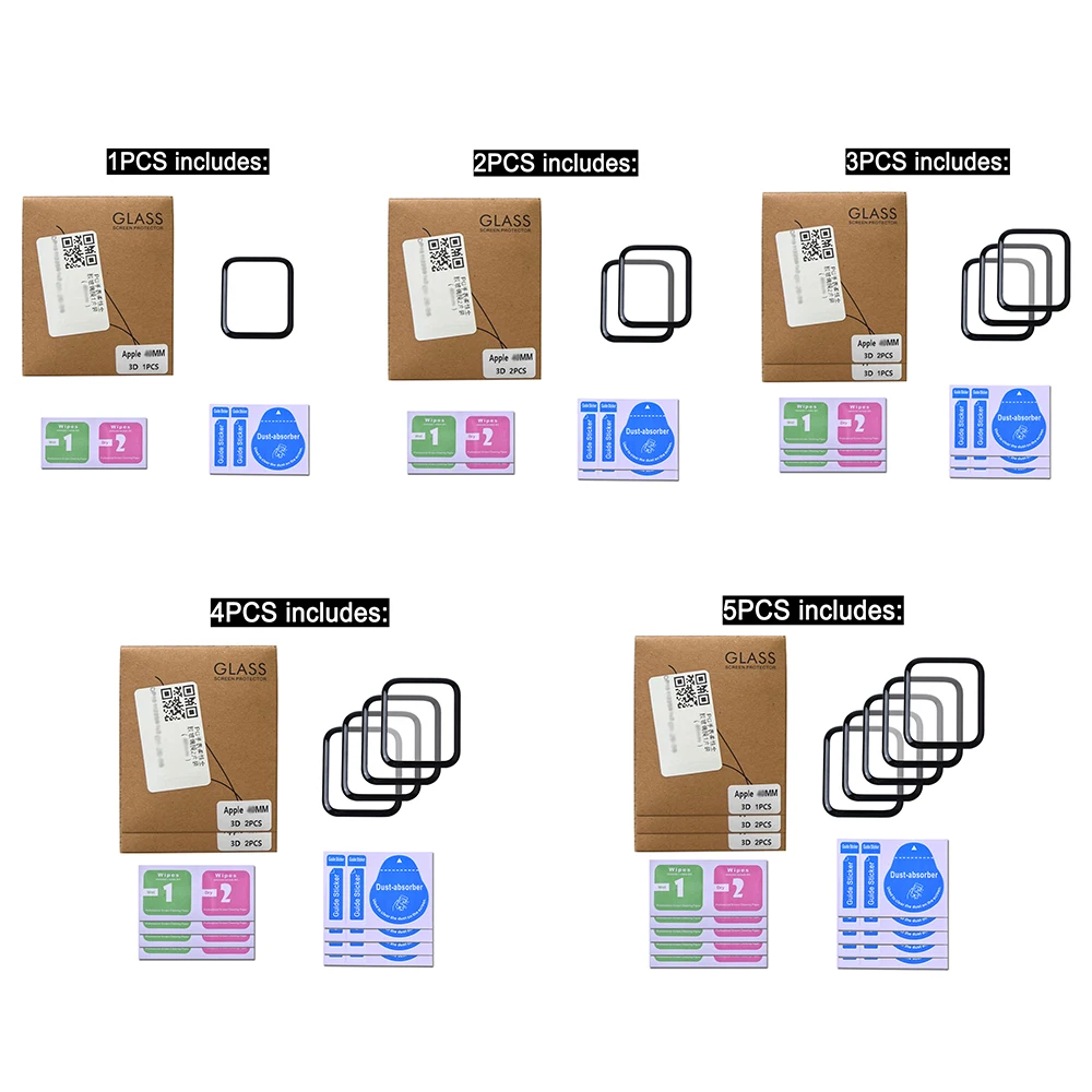 Soft Glass For Apple Watch Screen Protector 44mm 45mm 41mm 38mm 42mm 9D HD Full Film iWatch series 6 5 3 8 7 se 40mm Accessories