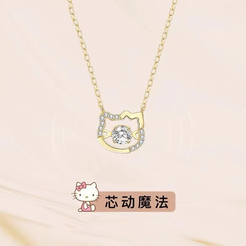 

Hello Kitty Necklace Women's Beating Heart Ins Niche Design Light Luxury Senior Sense 2023 New Temperament Pendant