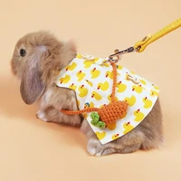 rabbit vest breathable soft vest summer outdoor walk leash cute suit clothes with hats rabbit pets kittens small animal clothes
