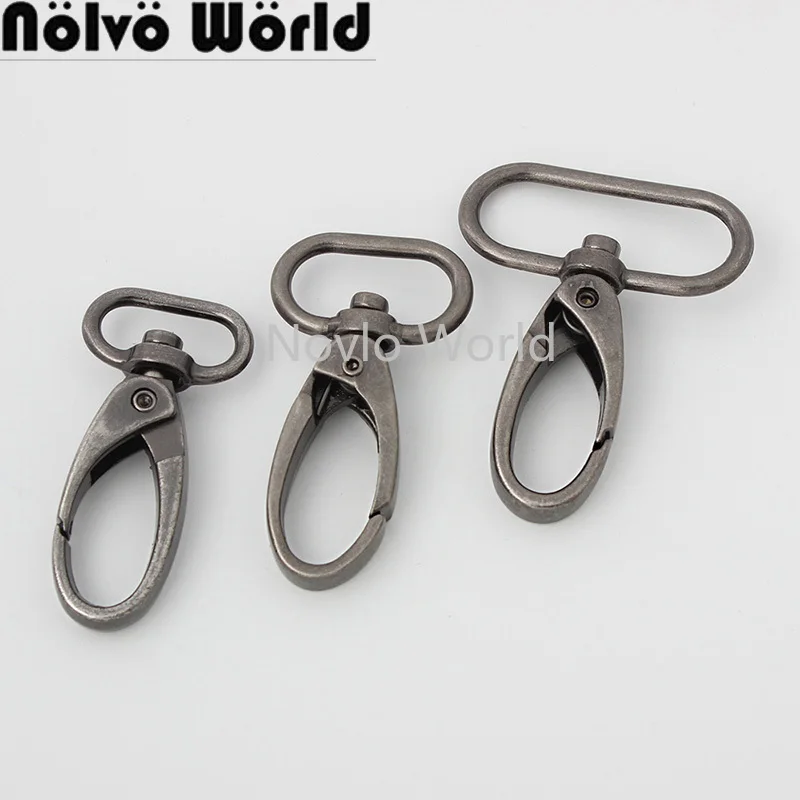 

10-50 pieces 3 size 17mm 20mm 32mm metal old silver retro style snap hook clasp clip for purse woman handbag accessories