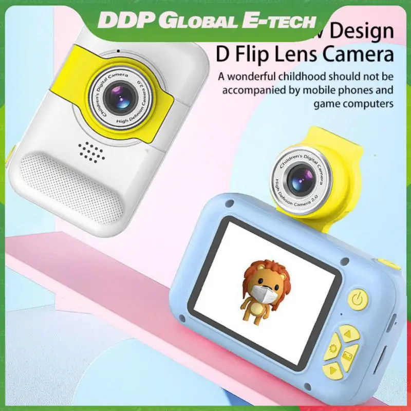 

2.4 Inch Flip Large Screen Children's Camera Mini Educational Toy Digital Slr Cartoon Photo Camera Mini Digital Camera 4800w Hd