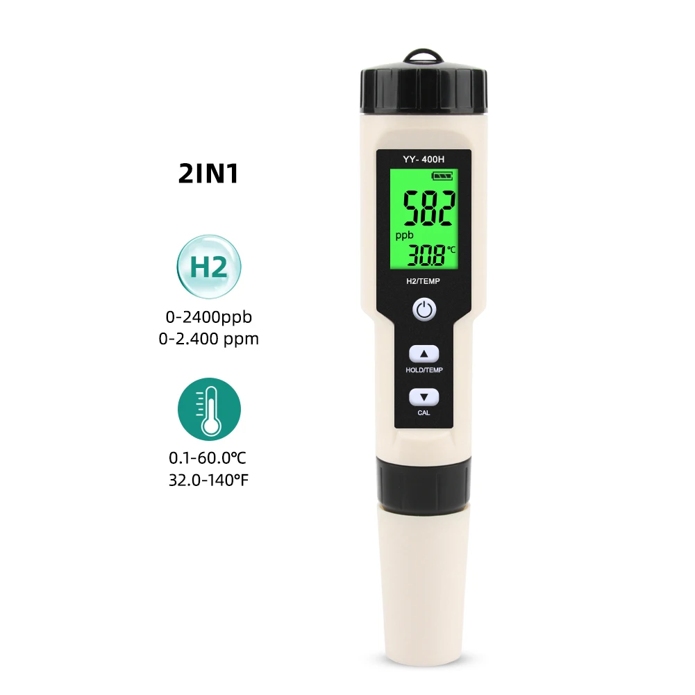 

2 in 1 Multifunctional Waterproof Professional Water Quality Monitor Tester Portable Pen Type Hydrogen Rich Water Detector