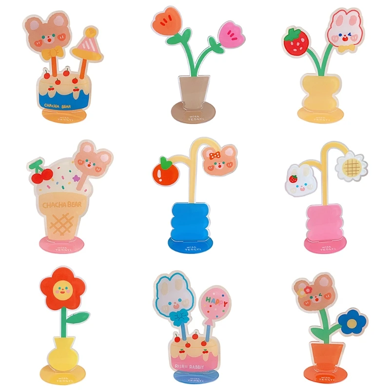 

for Creative Acrylic Photo Clip Desk Memo Holder Cartoon Picture Stand Delicate Christmas Birthday Party Ornament Supplies