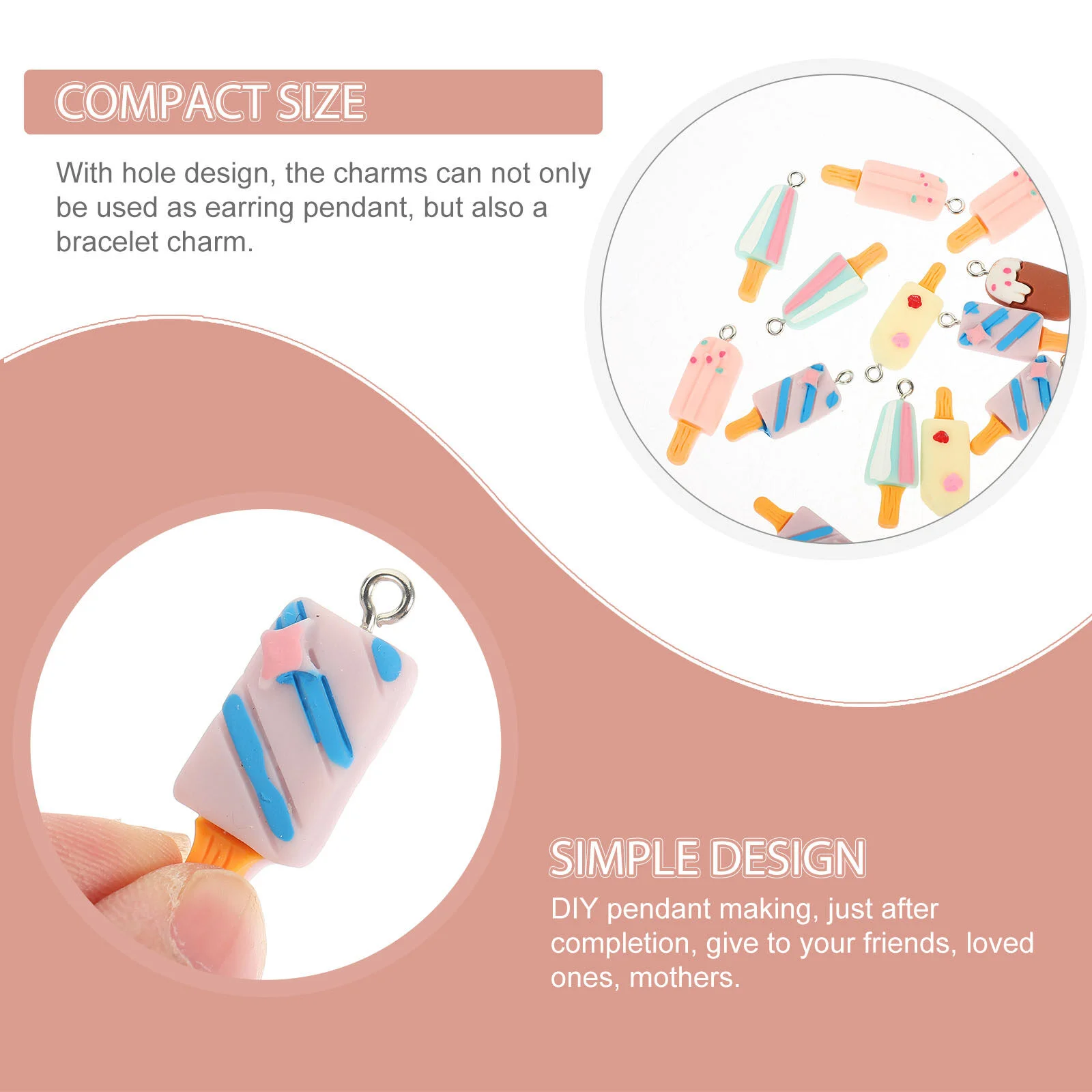 20 Pcs Handmade Supplies Mini Resin Charms Crafting Necklace Bracelet Bracelets Pendants Jewelry Making Braclet Keychain