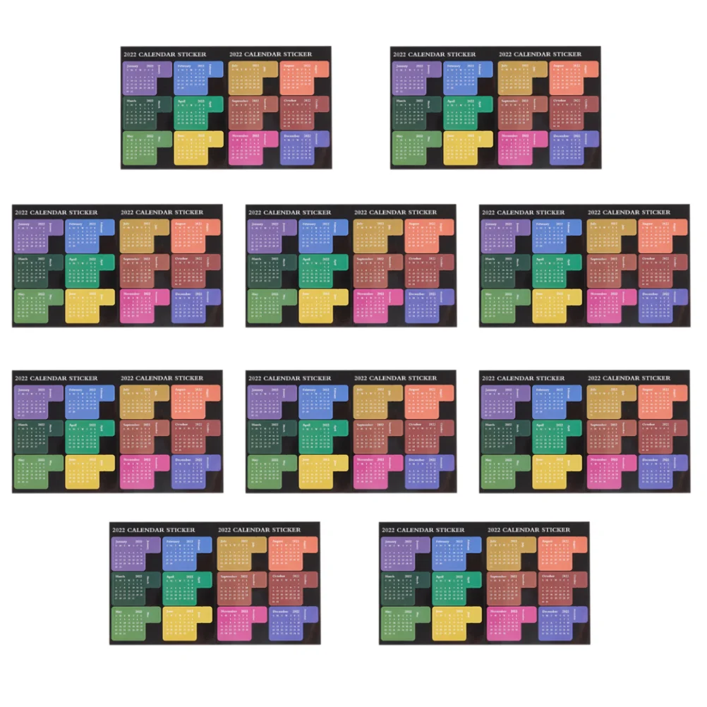 

10 Sheets Sticker Useful Practical Monthly Indexes Sticker Color Calendar Sticker Monthly Indexes Tabs