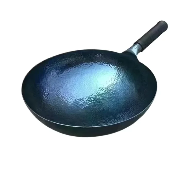 elska patelnia do woka chińskie tradycyjne kute żelazne woks niebieski garnek przyprawowy o grubości 2 mm niepowlekane naczynia kuchenne smażenia