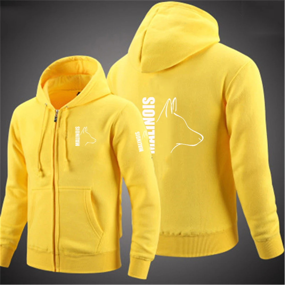 Мужская однотонная куртка с капюшоном на молнии принтом