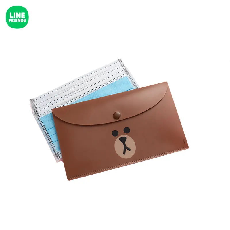 

Одноразовая маска Line Town с изображением персонажей из мультфильма коричневая Луна Салли кроа, сумка для хранения маски, необходимая для всей...