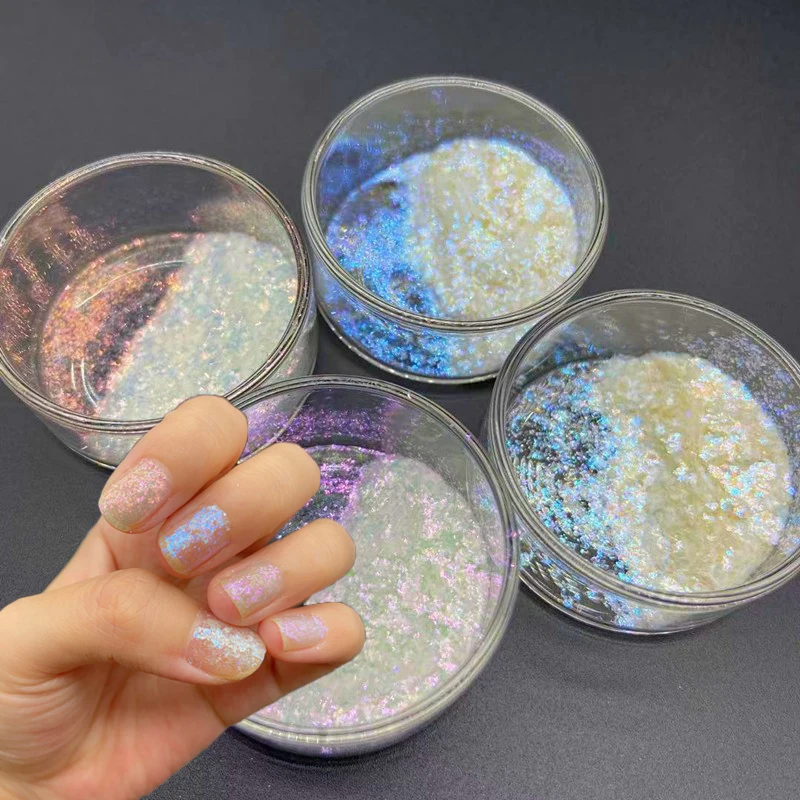 

20g/Bag Chameleon Flakes Unicorn Pigment Glitter Nail Powder Dust Color Shifting Chameleon Diamond Powder Nail Art Glitter