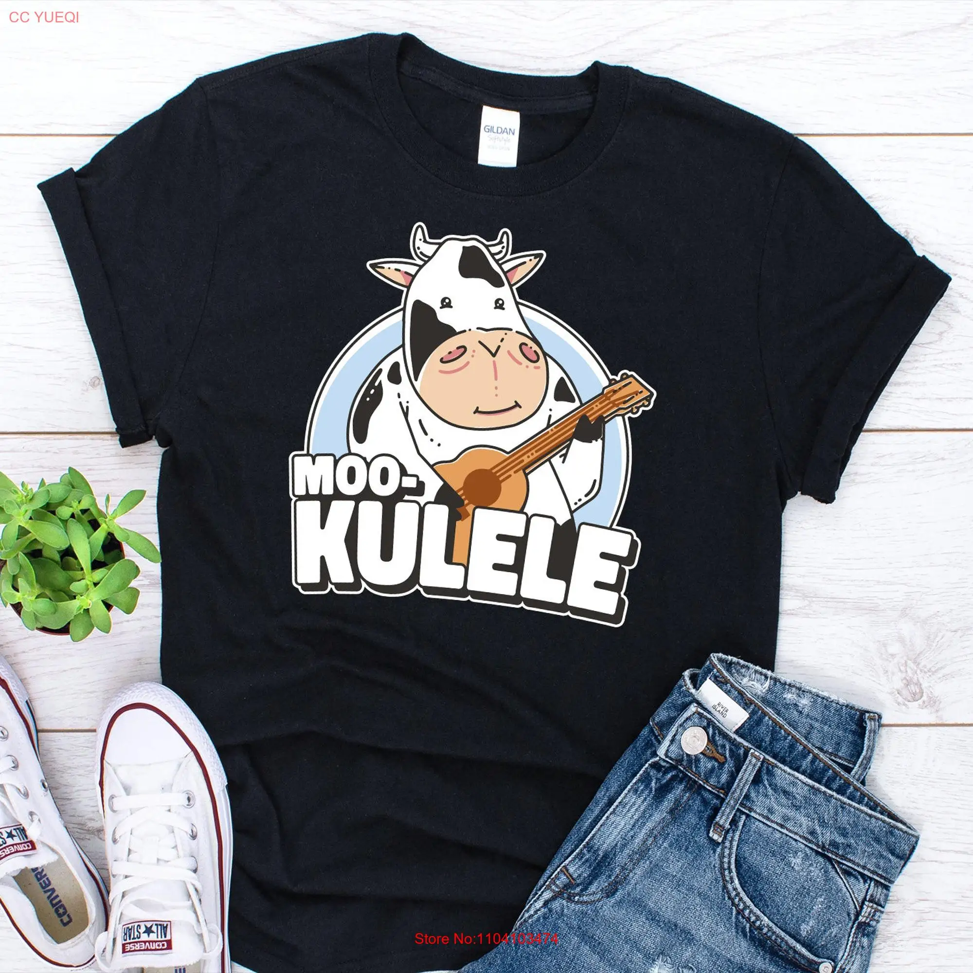 Футболка укулеле музыкант Uke Player s музыкальная корова влюбленный длинный или