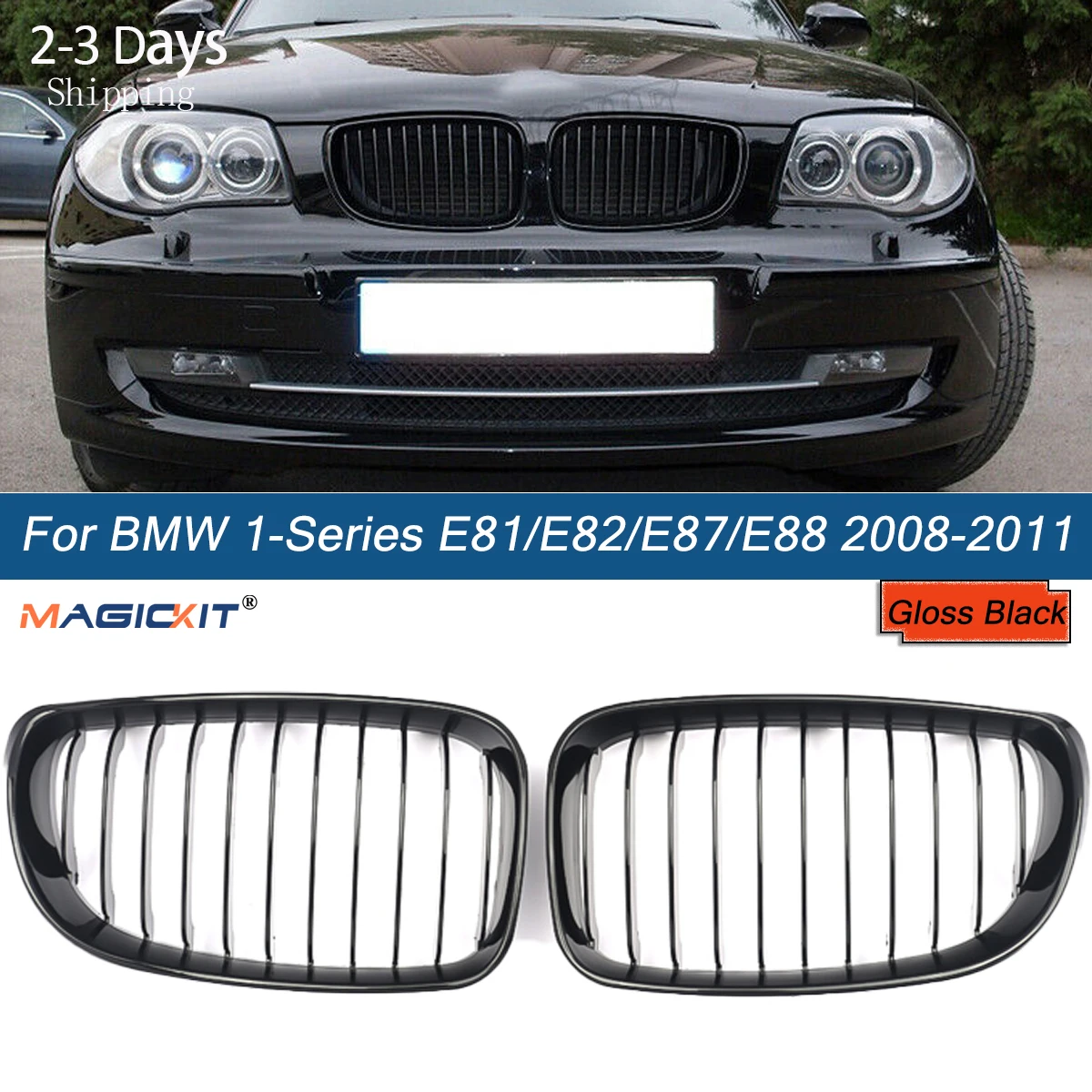 

Передняя решетка радиатора для BMW 1 серии E81 E82 E87 E88 2007-2011, 1 пара