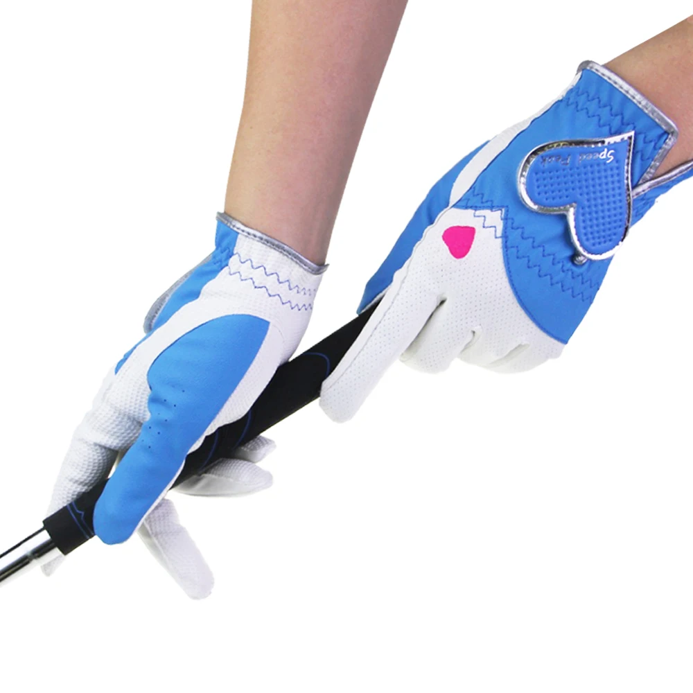 1 Pair Fashion Women's Golf Gloves Left Hand & Right Hand High Quality Soft PU Leather Sports Gloves Breathable Palm Protection