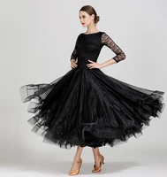 black ballroom competition dance dresses adult new design tango waltz dancing skirt women advanced standard ballroom dance dress