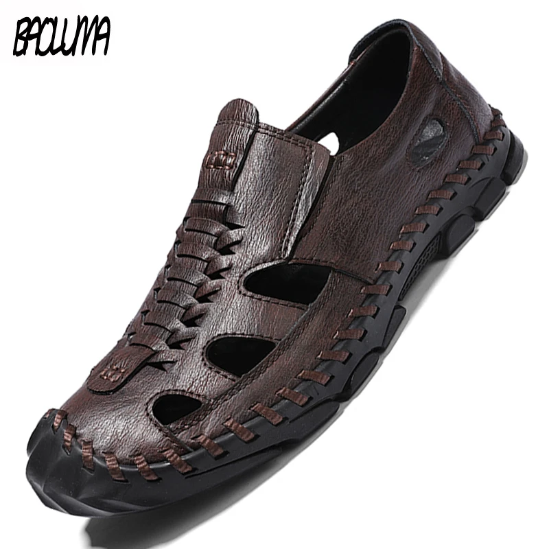 

New Men's Sandals Summer Leather Sandals Men Outdoor Classic Quality Genuine Leather Men Sandals Men Summer Shoes Beach Sandals