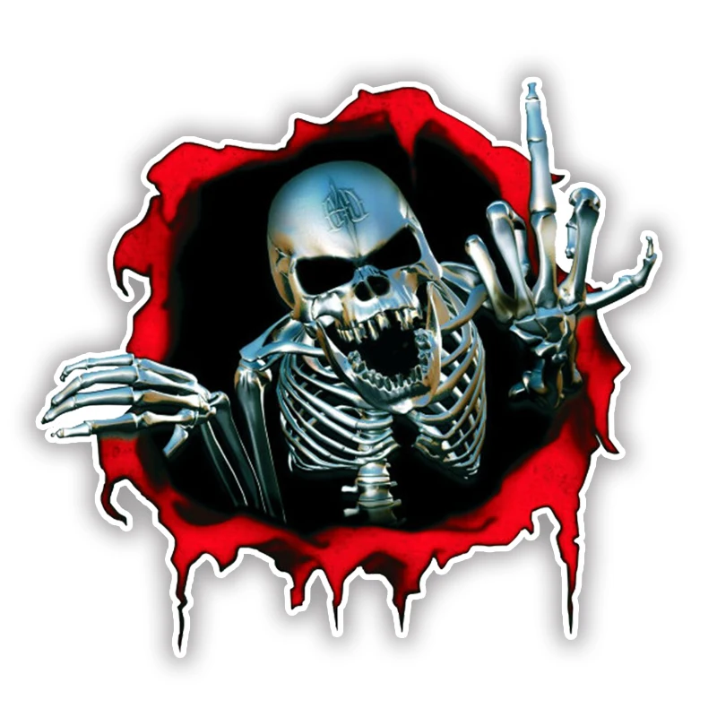 

CK21200 # Скелет с черепом, наклейка среднего размера для автомобиля, грузовика, фургона, ноутбука, книги, холодильника, гитары, мотоцикла, шлема, ящика для инструментов, двери, ПК, лодки