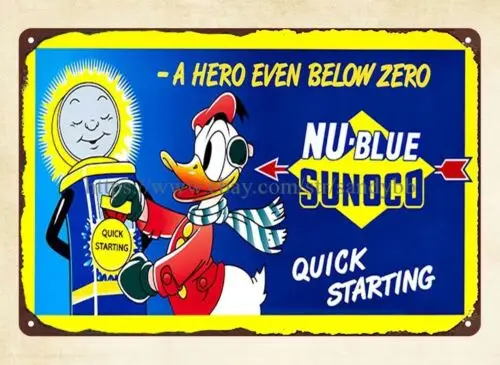 Металлическая жестяная вывеска Nu Blue Sunoco для дома и сада настенная подвеска