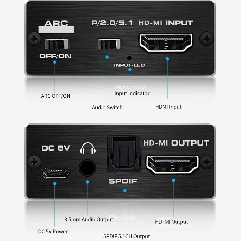 4K 60Hz HDMI-совместимый 2 0 аудио сплиттер 5 1 ARC экстрактор HDCP HDR10 конвертер |