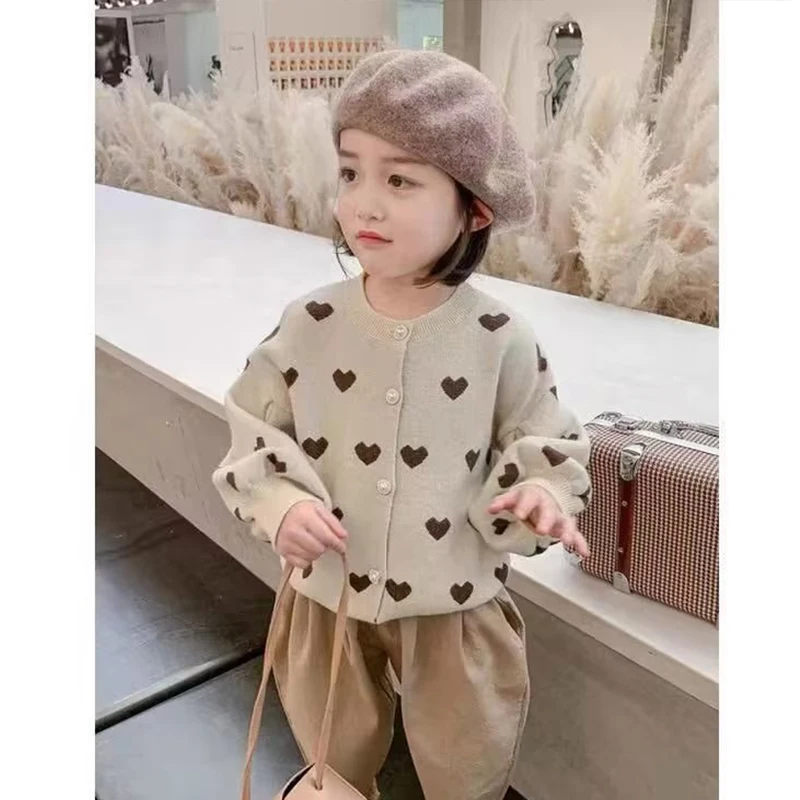 

7 Casual Children's New2 Clothes 4 Knitted Winter Cardigan 5 2022 6 Outerwear Girls' Autumn Cotton Breasted Sweaters 3 Single
