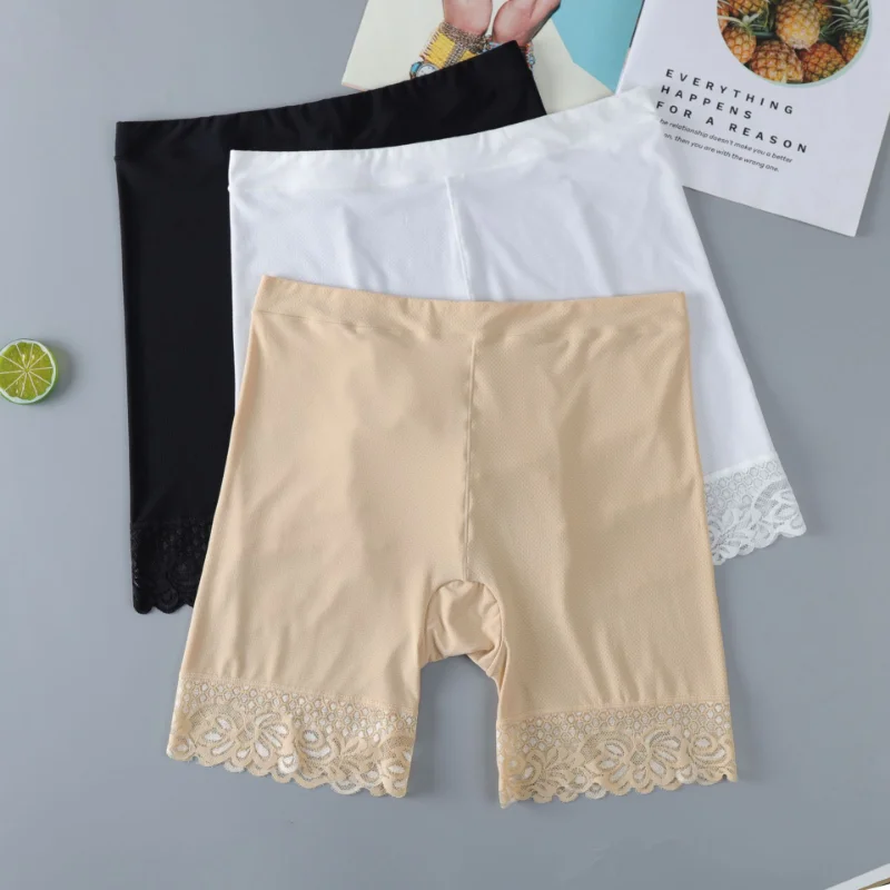 Female Panties Lace Seamless Safety Short Pants Women's High Waist Stretch Breathable Shorts Briefs Slimming Under Skirt Shorts