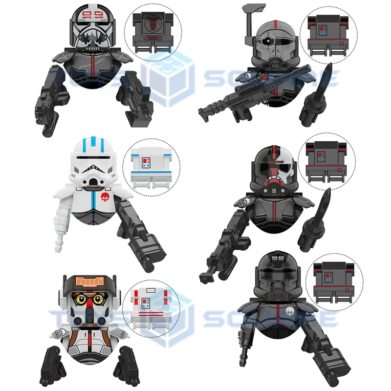 

HEROCROSS The Clone Force 99 BAD BATCH эвакуатор Crosshair Echo Hunter Tech модель блоков кубики MOC набор подарков игрушки