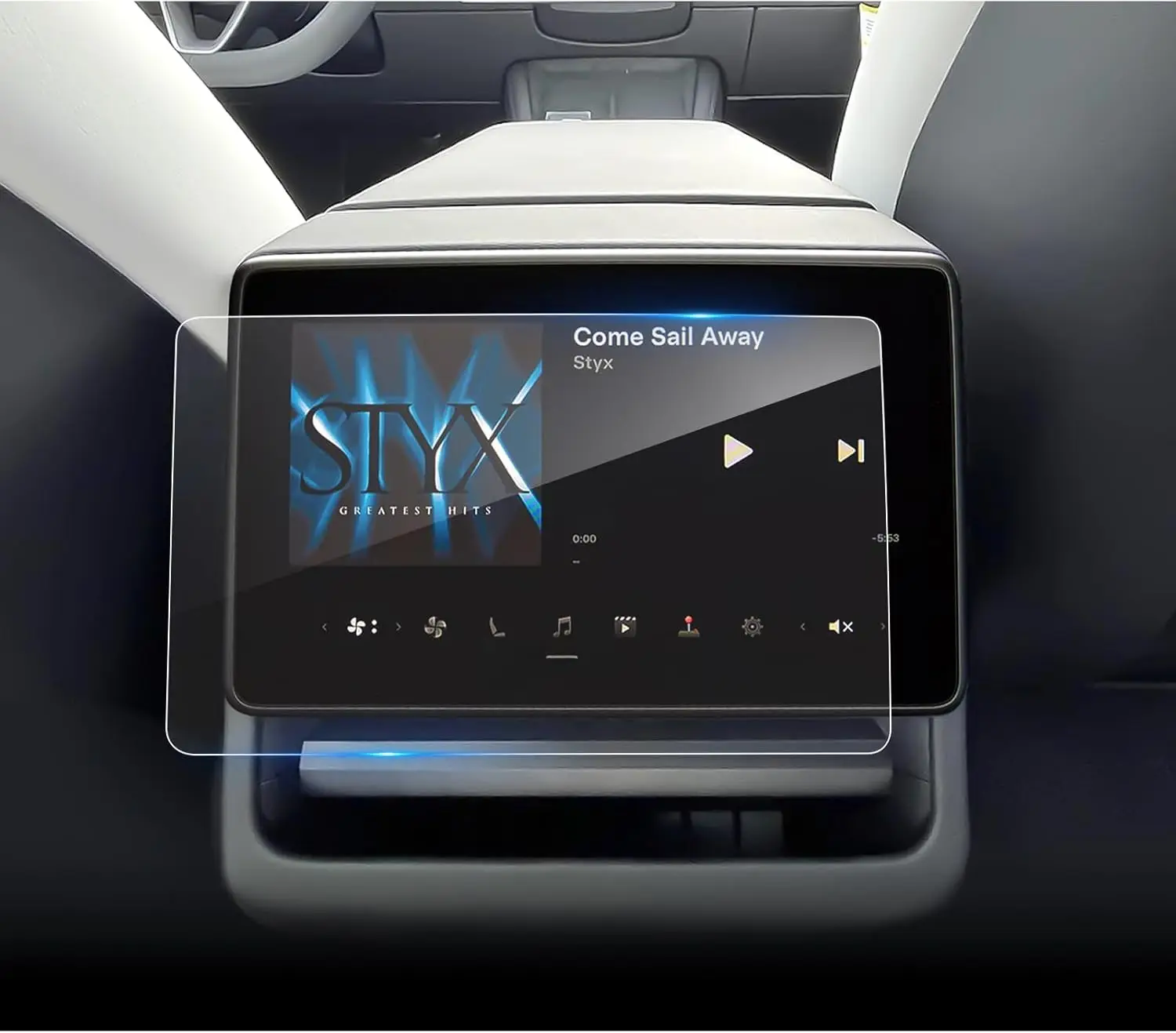 

ДЛЯ Tesla Model Y 2025 Автомобильный ЖК-дисплей на заднее сиденье AC закаленное стекло Защитная пленка для сенсорного экрана для навигационной системы автомобиля