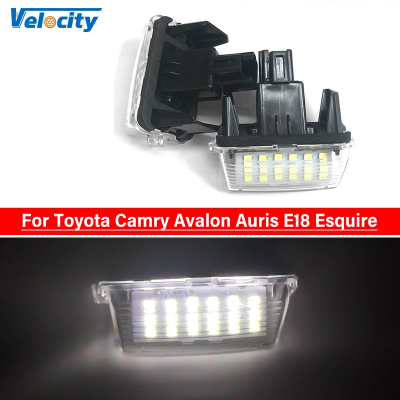 Luz LED para matrícula de Toyota Camry, lámpara blanca de 2 piezas, 2012-2016, Yarisl Ez Vios Corolla Levin 2014-2016 6500K