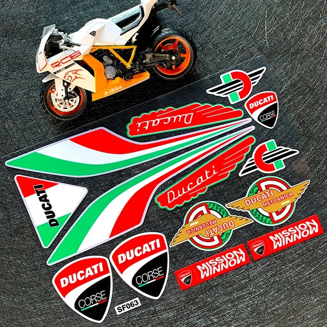 Ducati Motorcycle Logo Decals Set Stickers for Ducati Monster Multistrada Diavel Superbike SuperSport Streetfighter 6