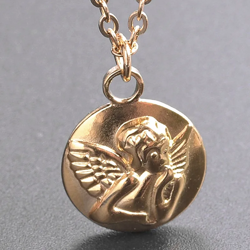 

Baby Angel Wings Stainless Steel Pendant Necklace For Women Men Collier Acier Inoxydable Femme Couple Gifts
