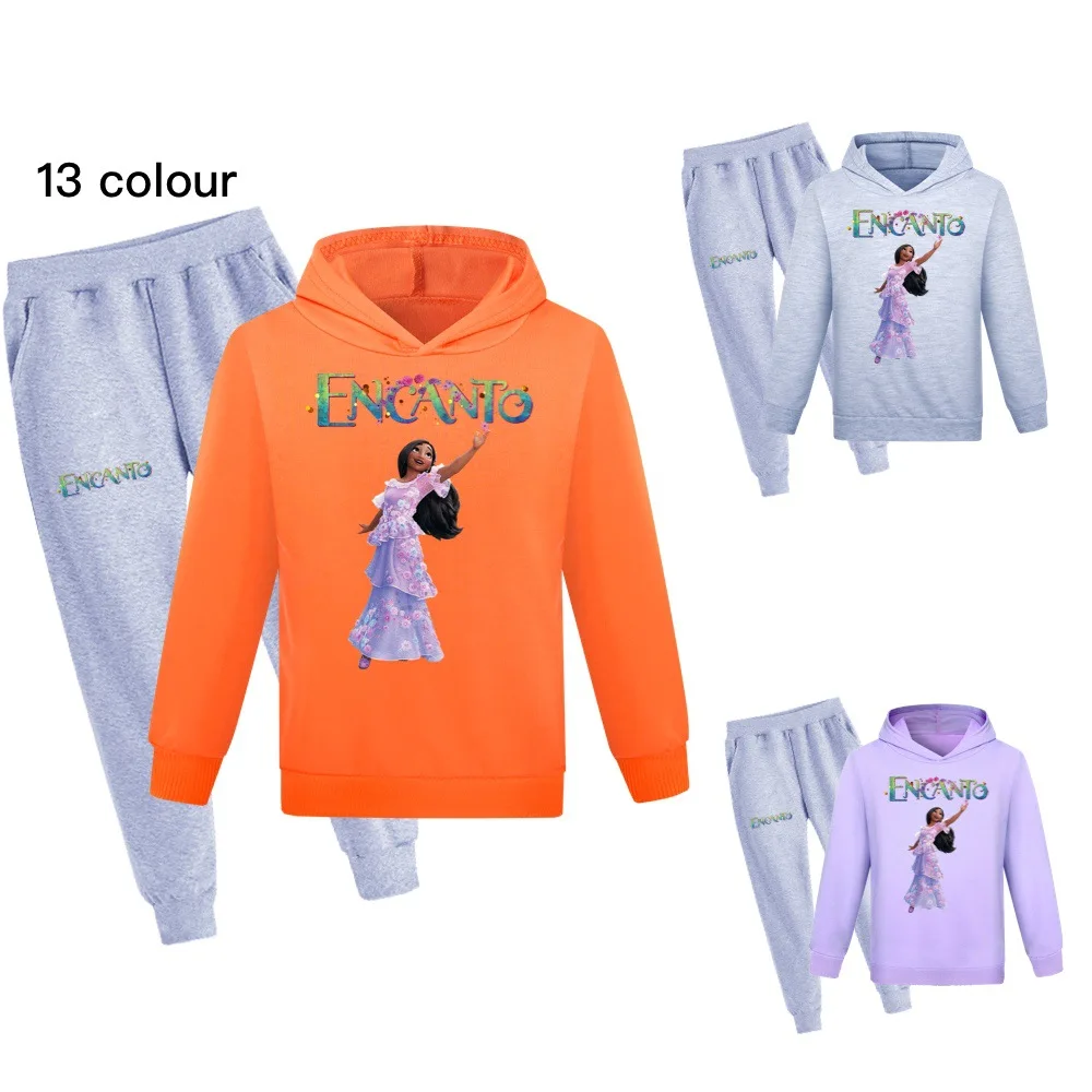 

2022 New Disney Encanto Cartoon Print Hoodie + Pants+ Cap Boys Sweater Spring and Autumn Girls Casual Jogging Suit 2-16Y