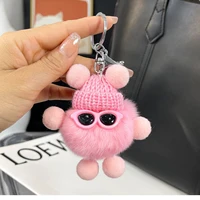 new rex rabbit hair small coal car keychain net red student ins cute small objects small jewelry bag pendant