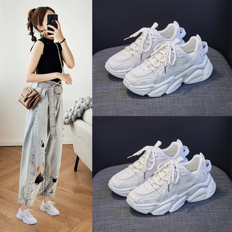 

Модная дышащая универсальная удобная спортивная обувь в Корейском стиле, Новинка осени 2022, женские студенческие беговые кроссовки