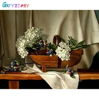 gatyztory oil painting by numbers flower hand painted paintings drawing on canvas gift diy pictures by number kits home decor
