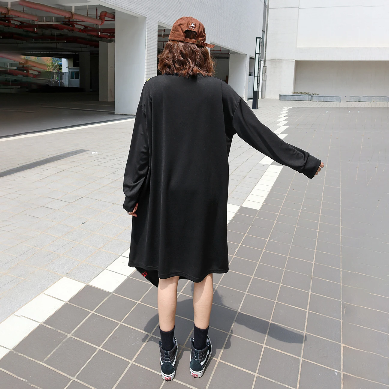 240950 Осенние модные платья нестандартной формы женские лоскутные свободные