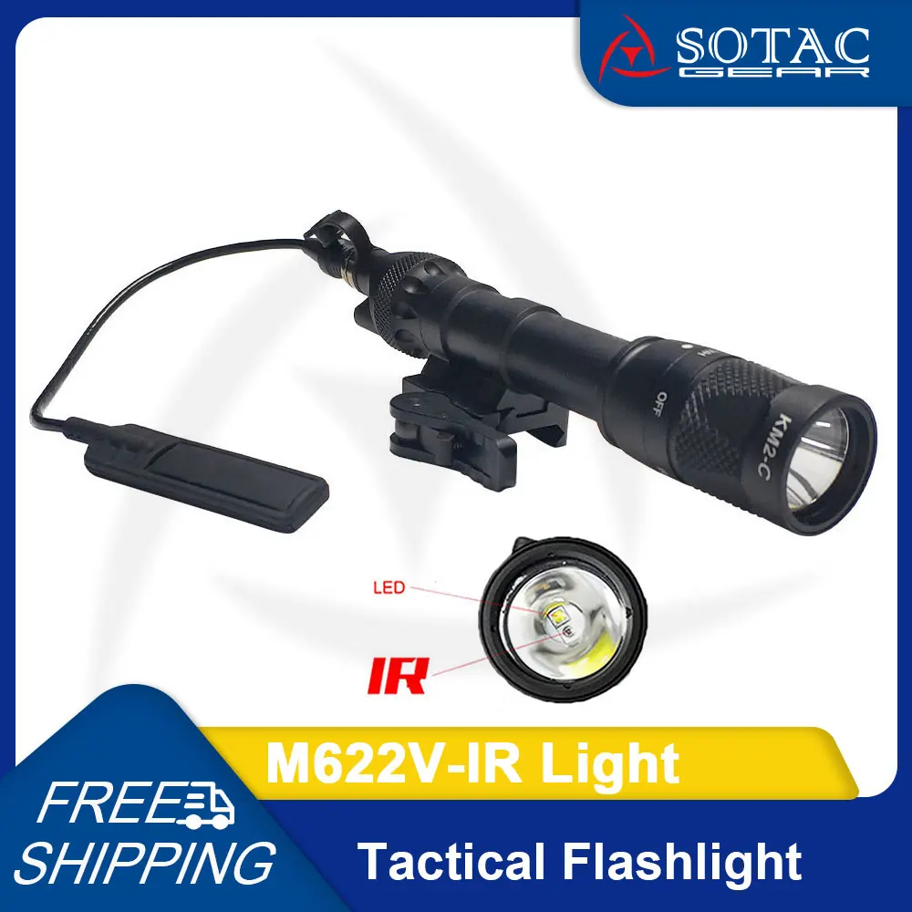 

SOTAC GEAR Tactical M622V IR Light White LED Light and IR Illuminator Scout Lights Flashlight with Remote Control Switch