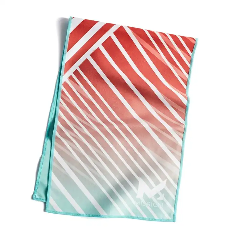 

Охлаждающее полотенце с технологией испарительного охлаждения, мгновенно охлаждает при влажности, UPF 50, иллюзионная полоса, красный риск