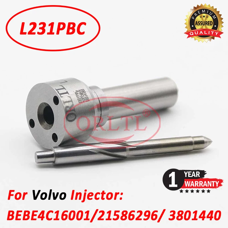 

L231PBC Diesel Fuel Injector Nozzle L231 PBC For Volvo BEBE4C16001 21586296 3801440
