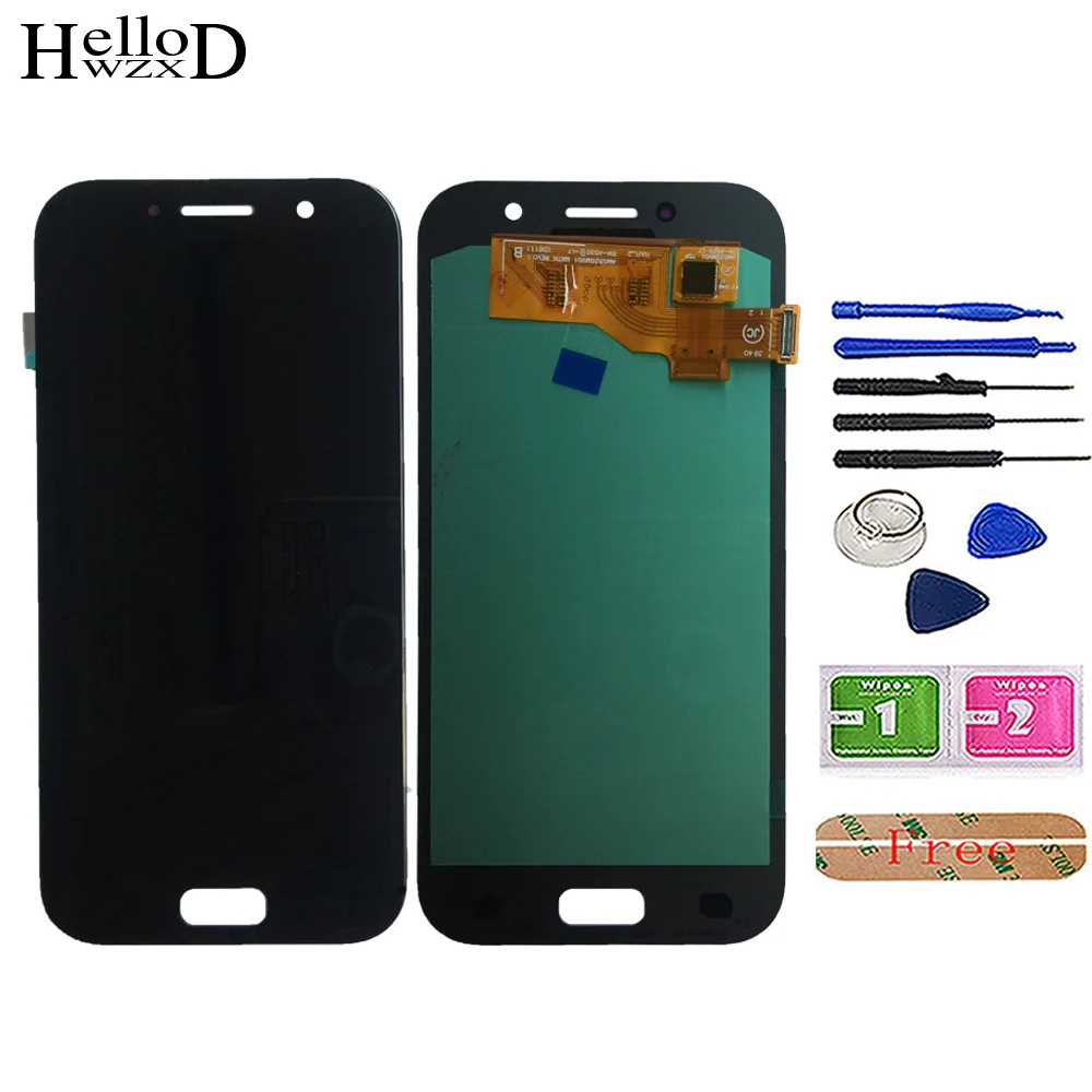 

OLED LCD Display Screen For Samsung Galaxy A5 2017 A520 A520F A520K Touch Screen Digitizer + LCD Display Sensor Assembly Tools